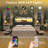 LED Farmhouse Bed with Bookcase Headboard & Charging Station-915440643-934457749
