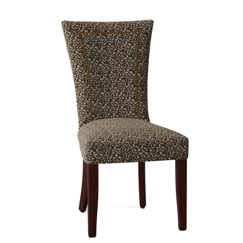 Chaise d’appoint rembourrée, Nickel foncé, Rôti français, Rayé ivoire