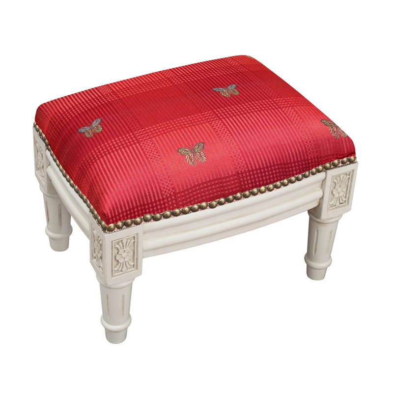 Lynmouth Upholstered Ottoman, Red