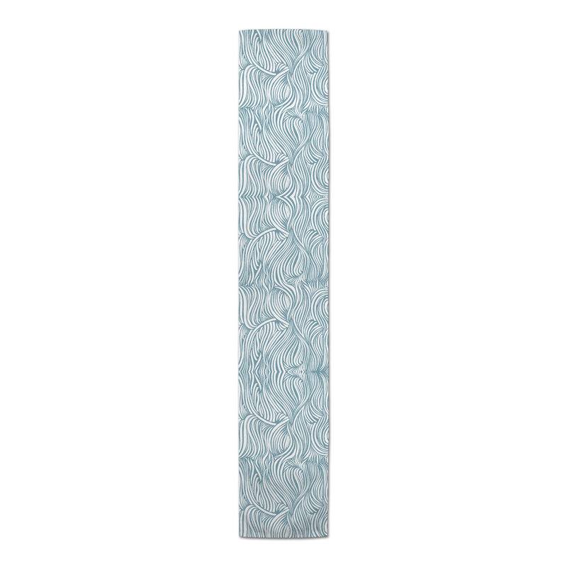 Analicia Rectangle Polyester Table Runner, 72'' x 16'', Blue