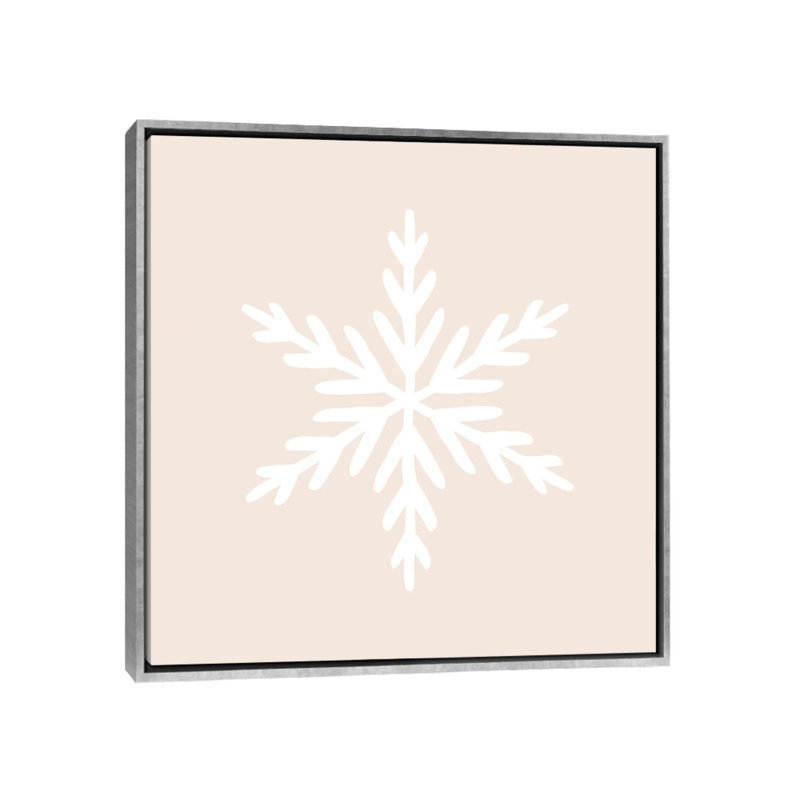 « Snowflake » par Orara studio-reproduction d’art, H 18 po x l 18 po x 1,5 po, Toile avec cadre argenté, Pas de tapis