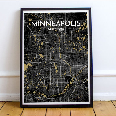 Minneapolis City Map - No Frame Print
