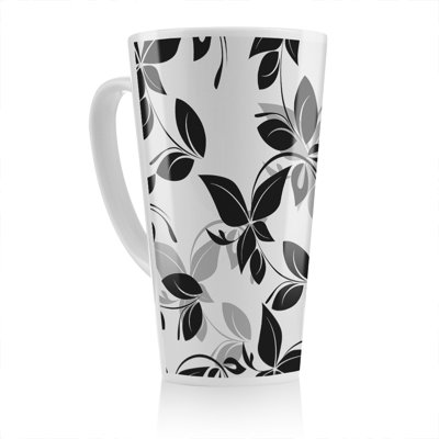 White Floral Latte Mug