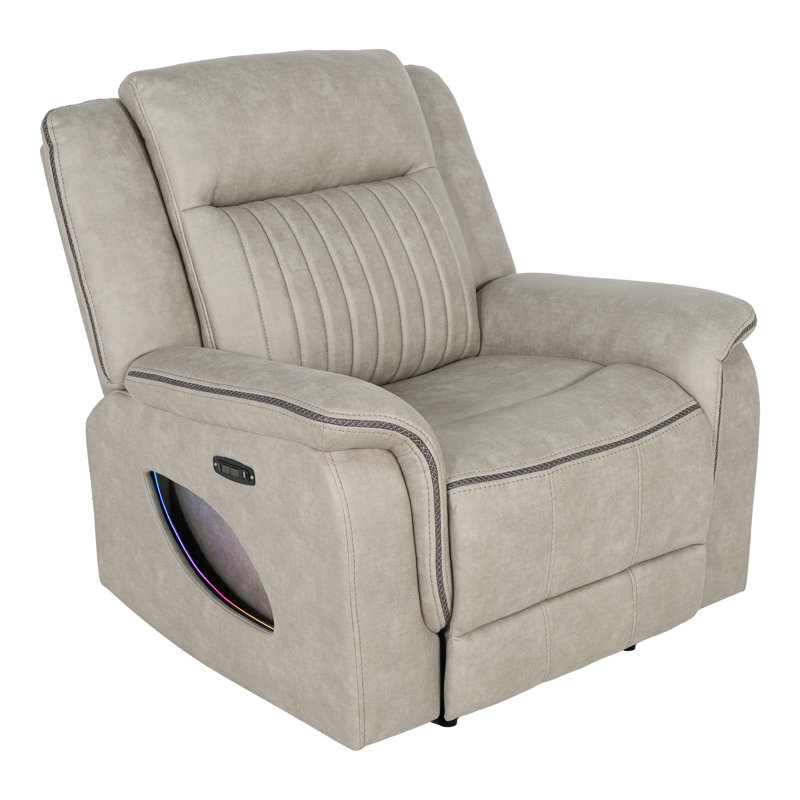 Bhatnagar Led Light Strip Power Recliner, Marron clair