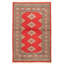 Tapis décoratif en laine rouge de conception unique 3 pi 1 po X 5 pi 1 po noué à la main New Age