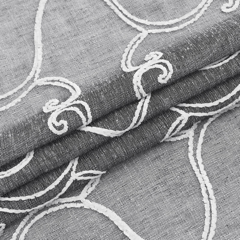 Niyaz Semi Sheer Curtain Pair, Silver, 76" W x 84" L