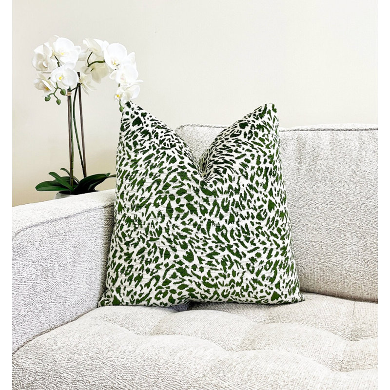 Housse de coussin en velours Abstract, Vert, H 20 po x l 20 po