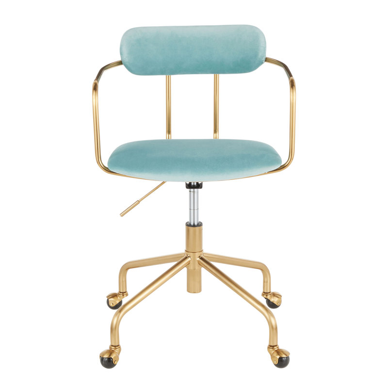 Chaise de bureau contemporaine en métal et velours