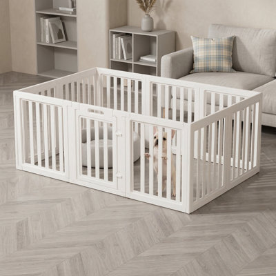 Clear Acrylic Dog Enclosure for Interior Use, Simple Installation and Removal, Suitable for Canines or Felines, Finish, Ten Panels Included