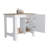 Modern Kitchen Island, Single Door Cabinet, Shelf White / Macadamia