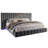 Floating Upholstered Bed Frame with Oversized Headboard and RGB LED Lighting-709867142-709867137