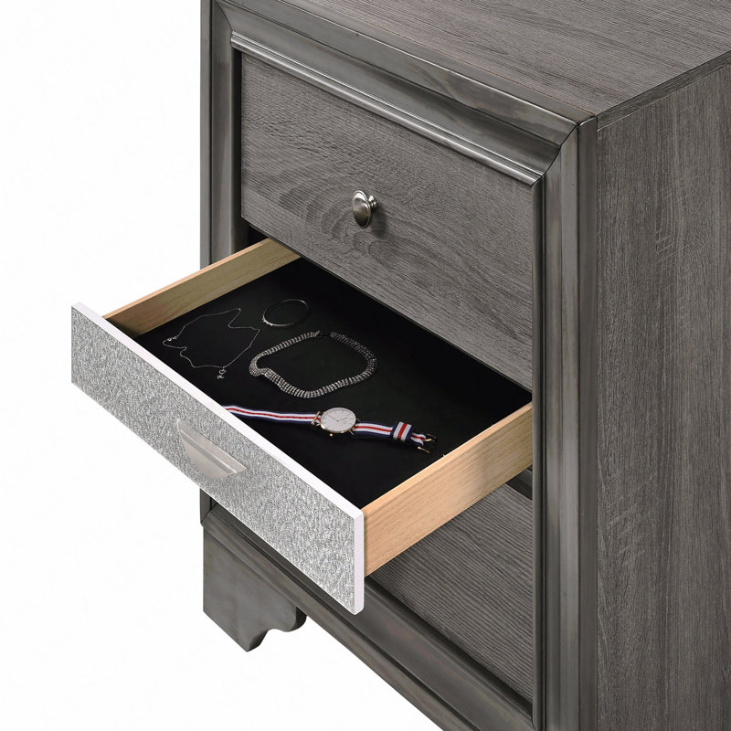 Table de chevet Matrix Design en gris, Gris