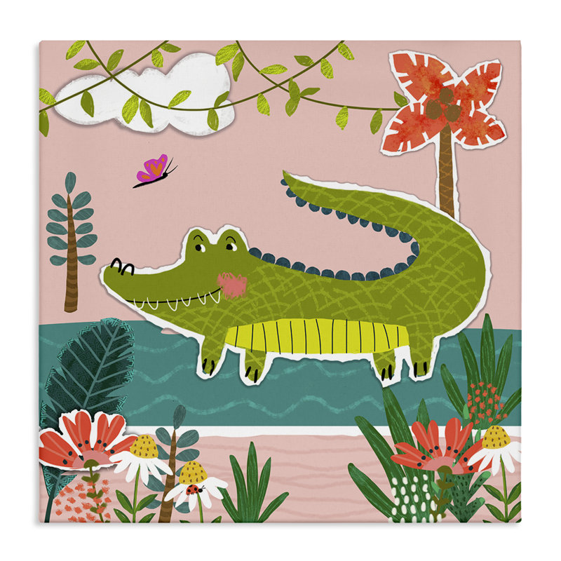 «Alligator In Swamp Canvas» par Tina Finn, H 24 po x l 24 po
