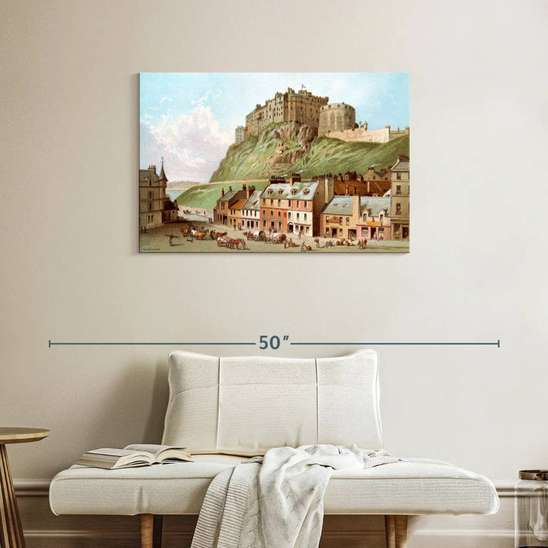 Kavia, château d'Édimbourg depuis le marché aux herbes, H 24 po x l 36 po
