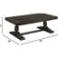 Table basse rectangulaire grise en bois massif, de 50 po de long, aspect vieilli, surface lisse, base en forme de H de 52 po, finition, autoportante, idéale pour une soirée cinéma dans le salon