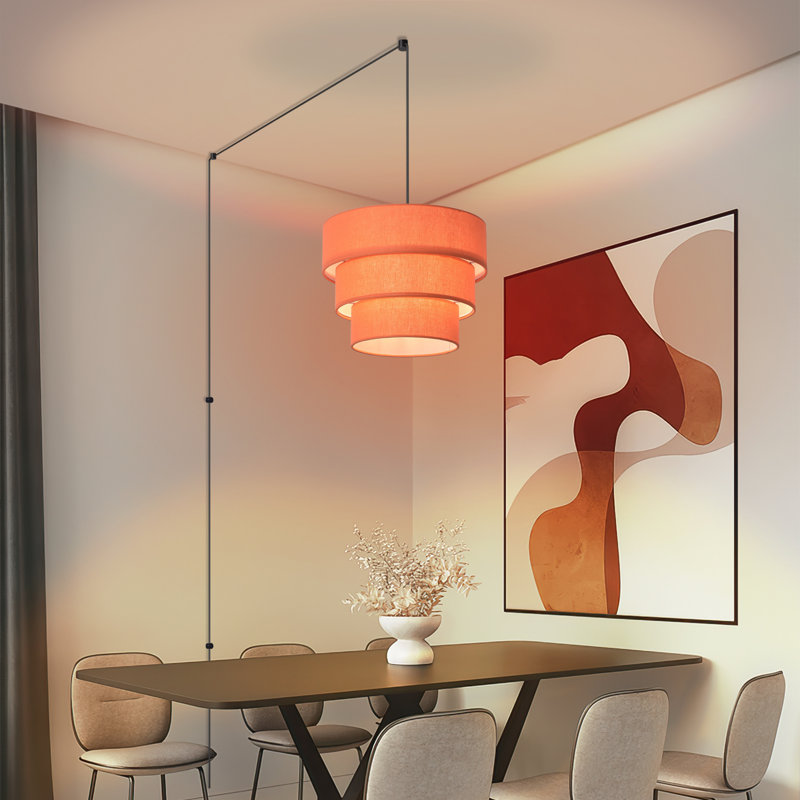 3 Tier Orange Plug in Pendant Light,