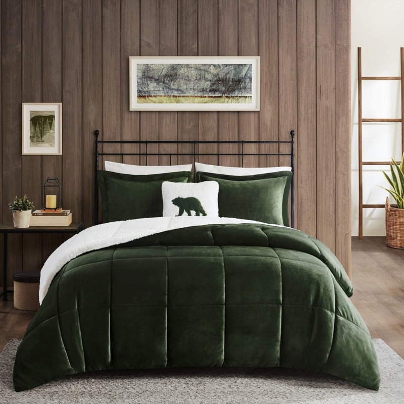 Vers l'édredon avec + 1 édredon, 2 taies décoratives assorties et un coussin décoratif, Vert
