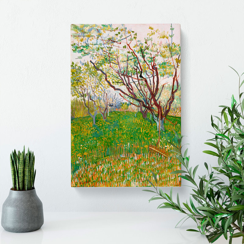 The Flowering Orchard by Vincent Van Gogh - Wrapped Canvas Painting, 50cm H x 35cm W x 3cm D