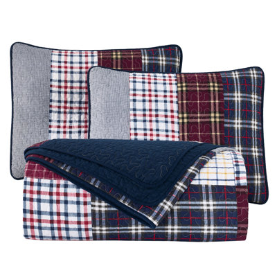 Checkered Patchwork Cotton Quilt Set