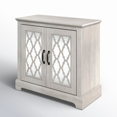 Chessani 29.3" H 2-Door Mirrored Wood Accent Cabinet
