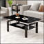Table basse moderne en verre trempé à 2 couches, parfaite pour un décor de salon élégant et fonctionnel.