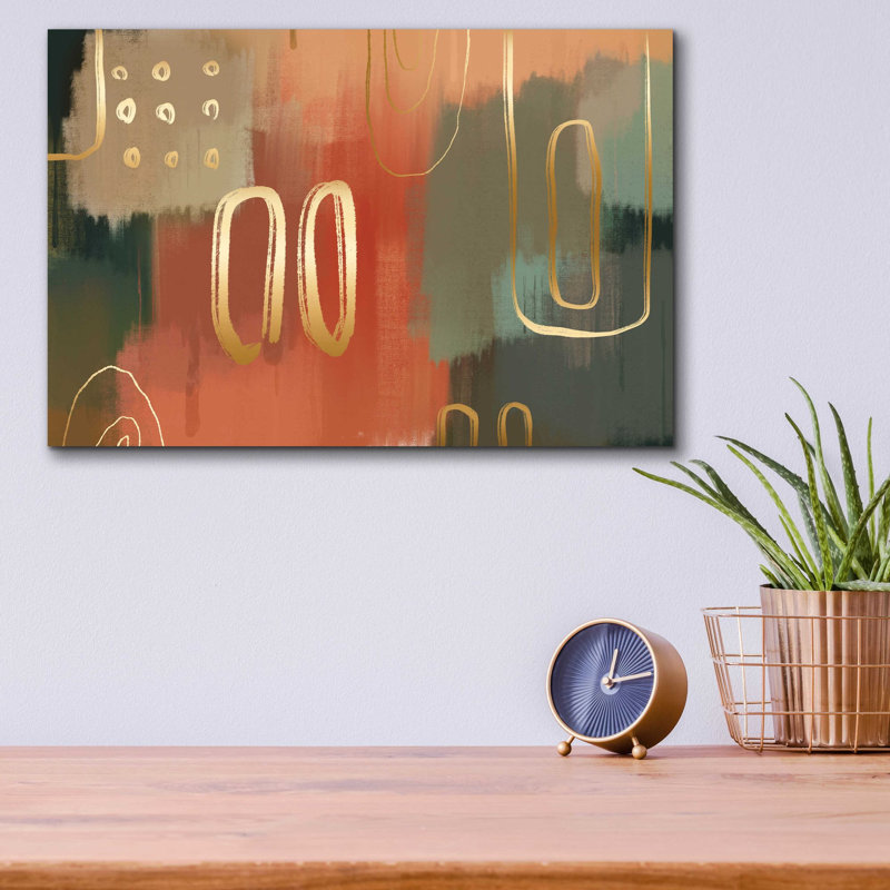 Art mural en verre acrylique «Terracotta» par Delores Naskrent, H 12 po x l 16 po x P 0,13 po