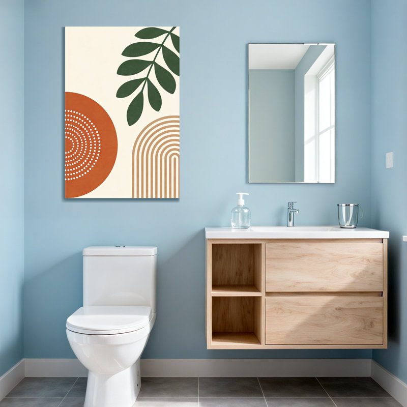 Abstract Leaf Pattern With Circles And Lines, 40" H x 28" W