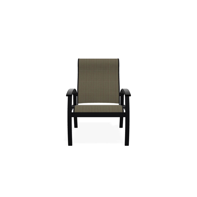 Chaise de patio Askar, Noir, Tweed Sunbrella® brun, Noir texturé