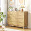 Commode double à 9 tiroirs Adkins, large commode en bois cannelée pour le rangement dans la chambre à coucher-1168422931