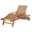 Batali 196 cm Long Reclining Acacia Single Chaise with Cushions and with Table