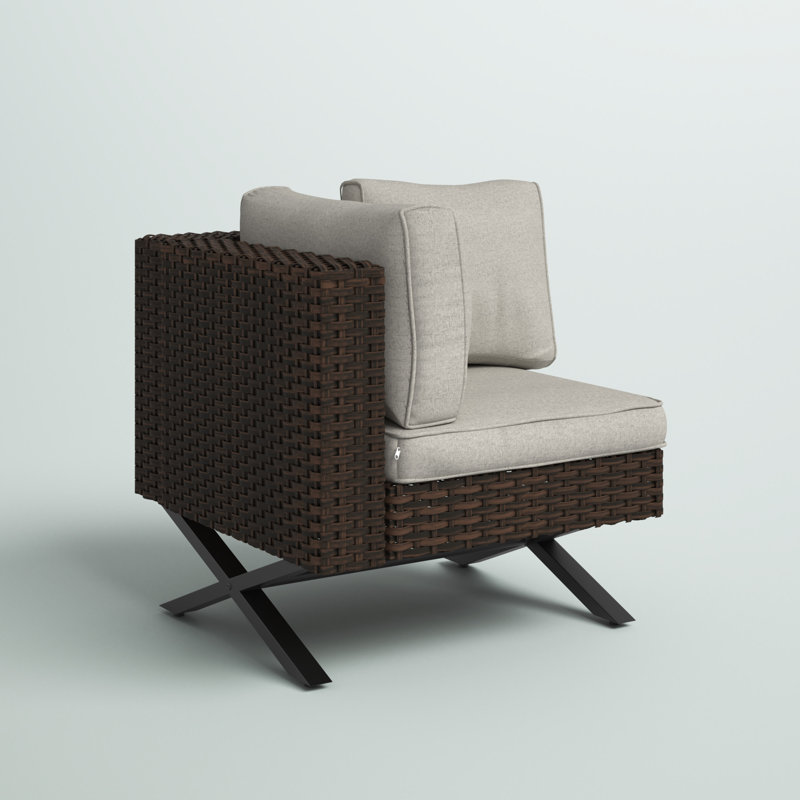 Boydston Outdoor Right-Arm Lounge Chair with Olefin Cushions