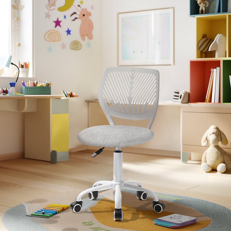 Chaise de bureau pivotante en tissu en maille pivotante à 360 ° Elkland avec hauteur réglable pour adolescent, Gris Morandi