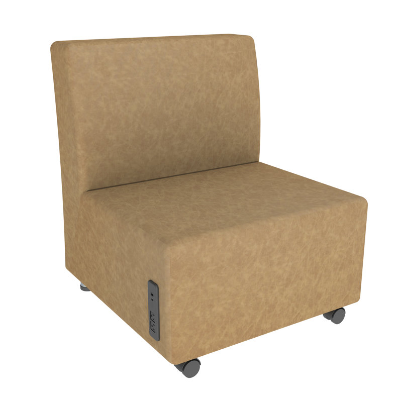 Chaise mobile rembourrée sans accoudoirs Pro Tech, Brun clair