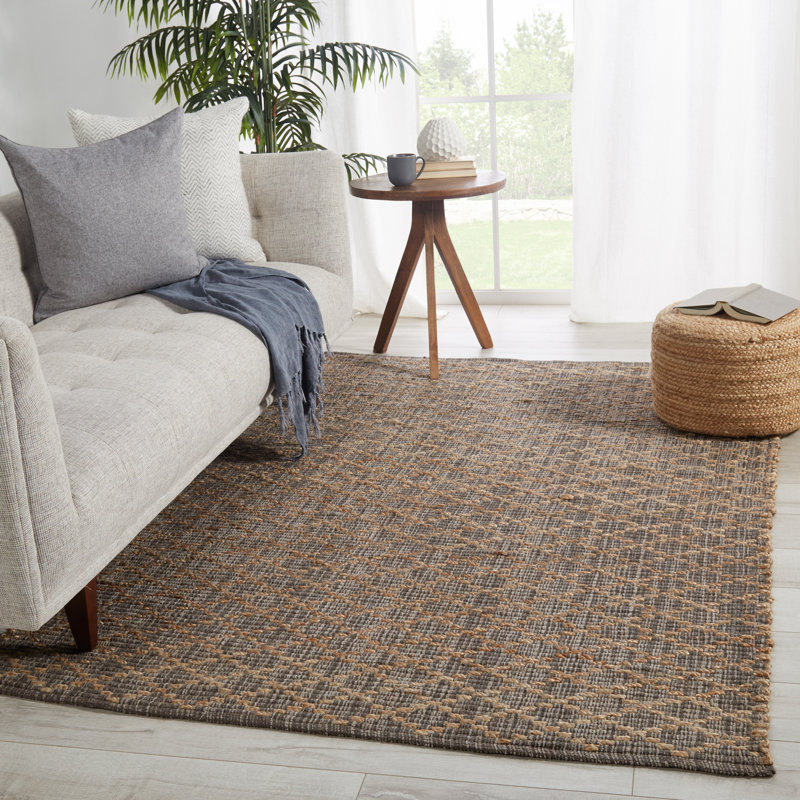 Tapis brun tissé à la main Kraker, Rectangle 5 pi x 7 pi 6 po