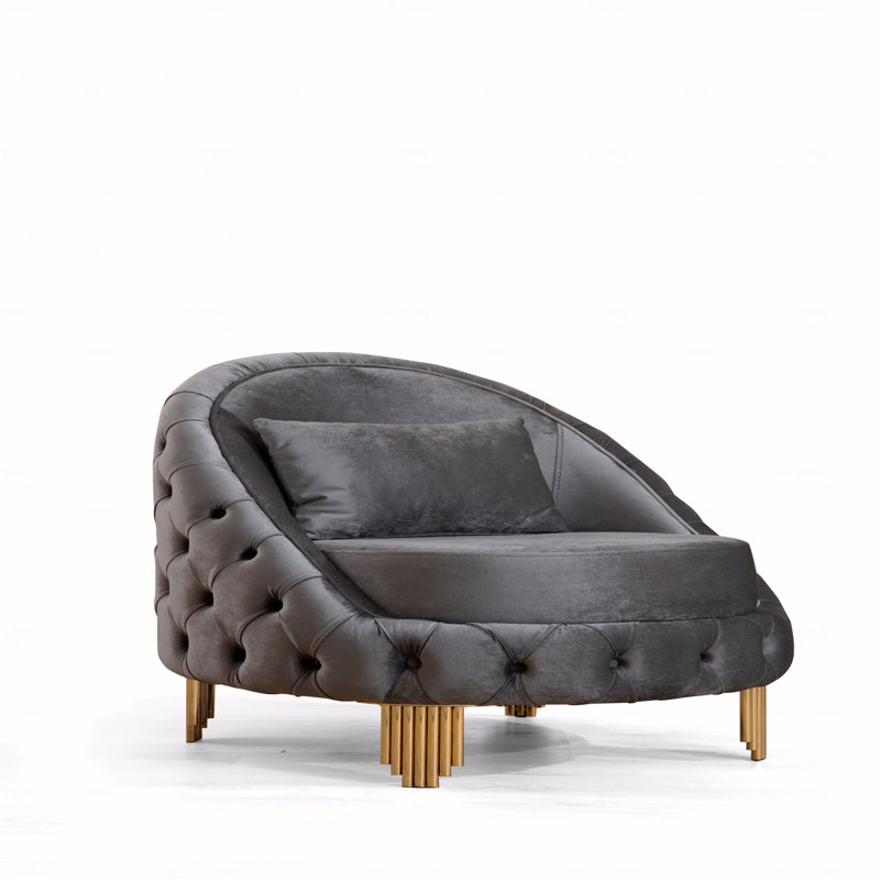 Chaise d'appoint avec tissu recouvert de velours capitonné