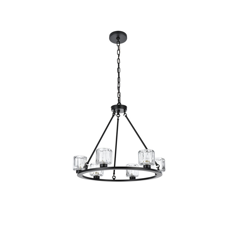 Lustre 26 pouces Enrique, Noir, noir, noir, noir