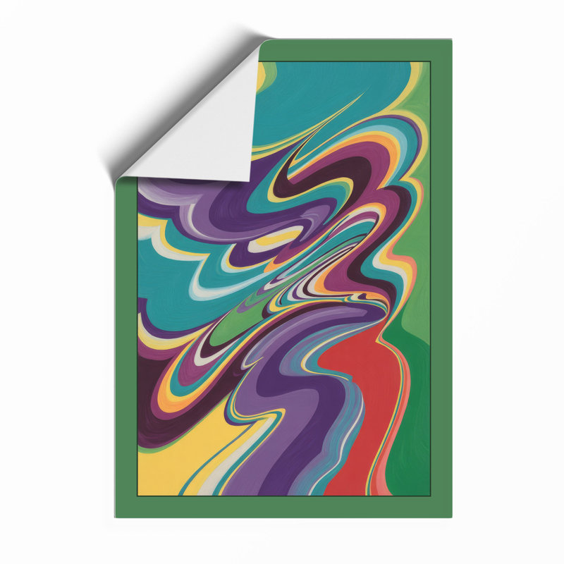 Flowing Colour Waves Geometric - Print, Unframed, A1 - 84.1 x 59.4 cm