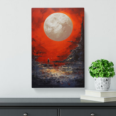 Moon Action Painting No.2 - Wrapped Canvas