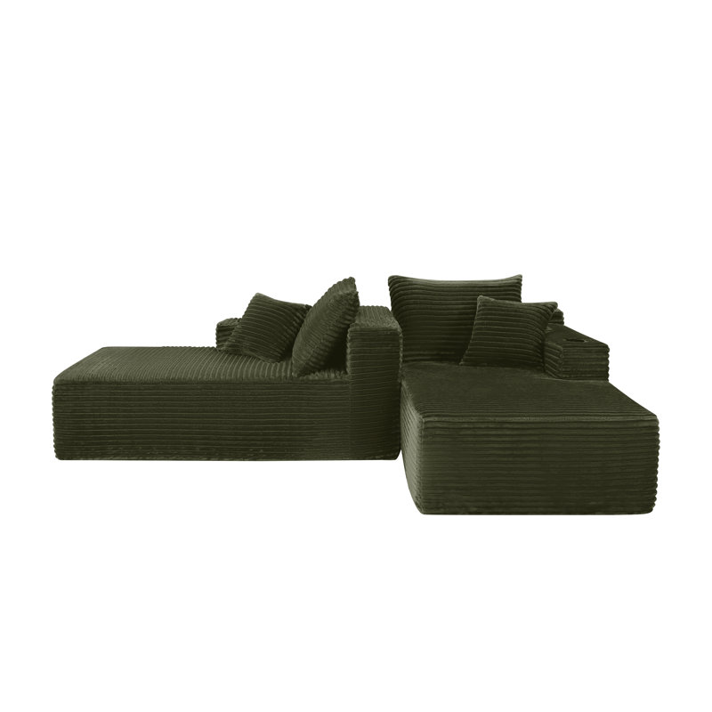 Canapé modulaire 75 "Cloud, méridienne en L avec méridienne en R et assise profonde et confortable canapé 2 places
