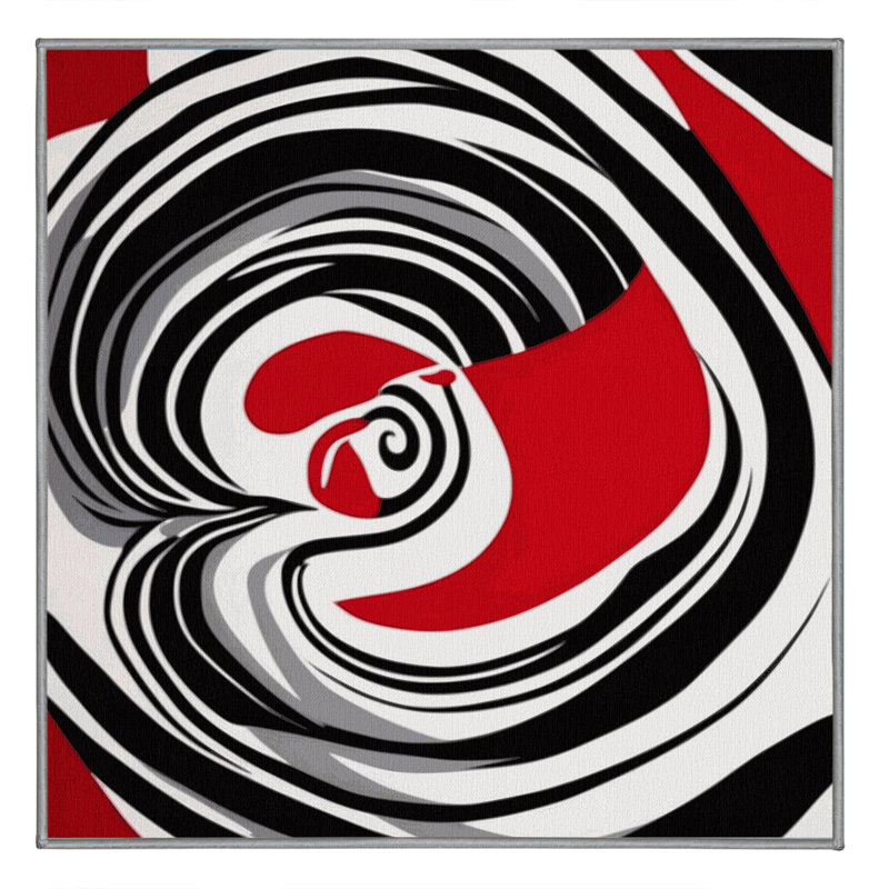 Fiery Whirl Rug, Square 3'