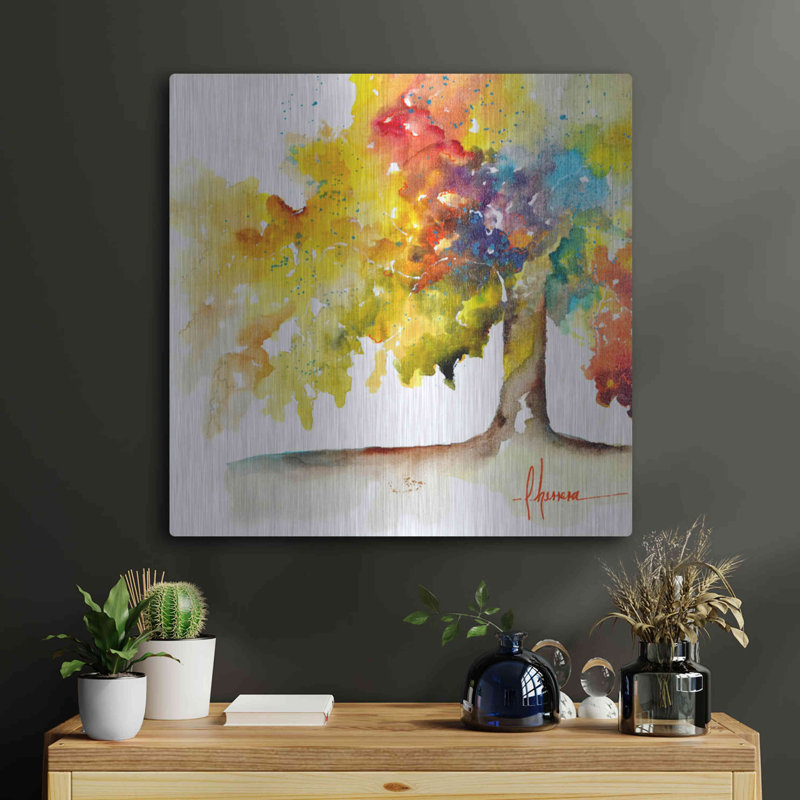 «Rainbow Trees I» par Leticia Herrera, H 24 po x l 24 po