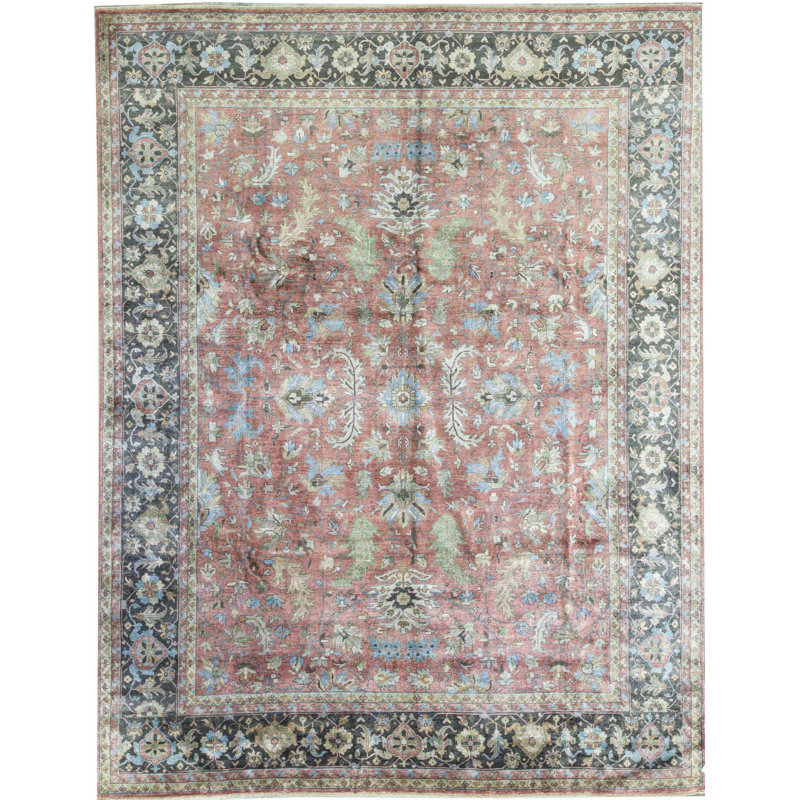 Oriental Area Rug in Rust/Charcoal/Beige