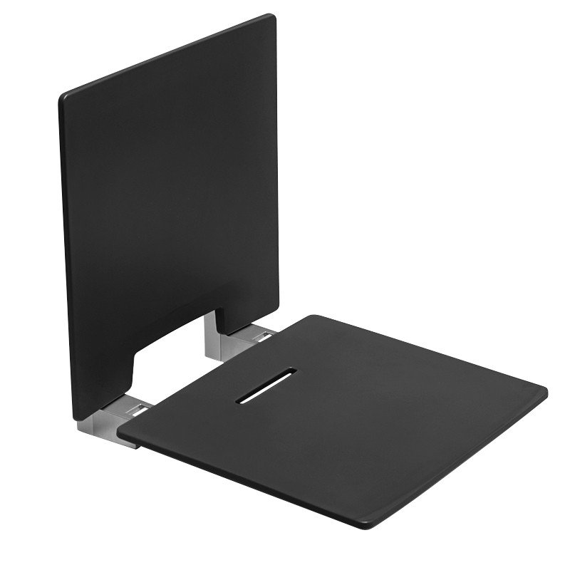 Valya 37.2cm Metal Shower Bench, Black