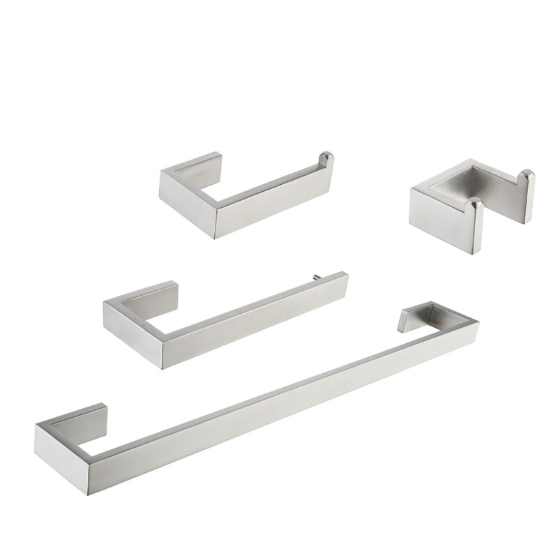 4 - Piece Bathroom Hardware Set, Brush Nickel