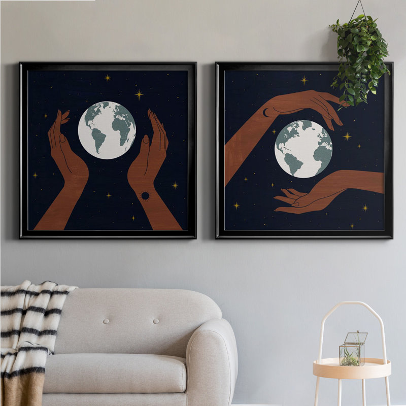 «Dear Mother Earth I», «Dear Mother Earth I», ensemble de 2 impressions encadrées, H 34,5 po x l 69 po x P 3 po, Pas de tapis