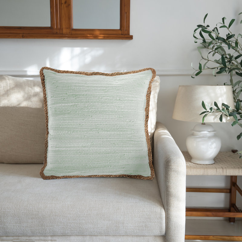 Housse et insert de coussin carré Ingrassellino, Bleu pastel, Housse de coussin seulement - sans insert