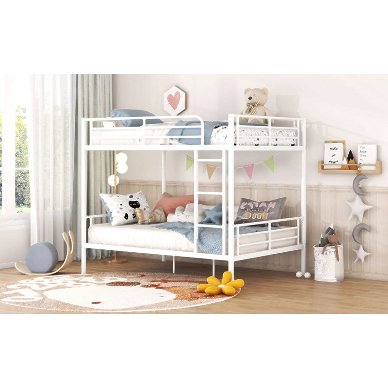 Full Over Full Metal Bunk Bed, White