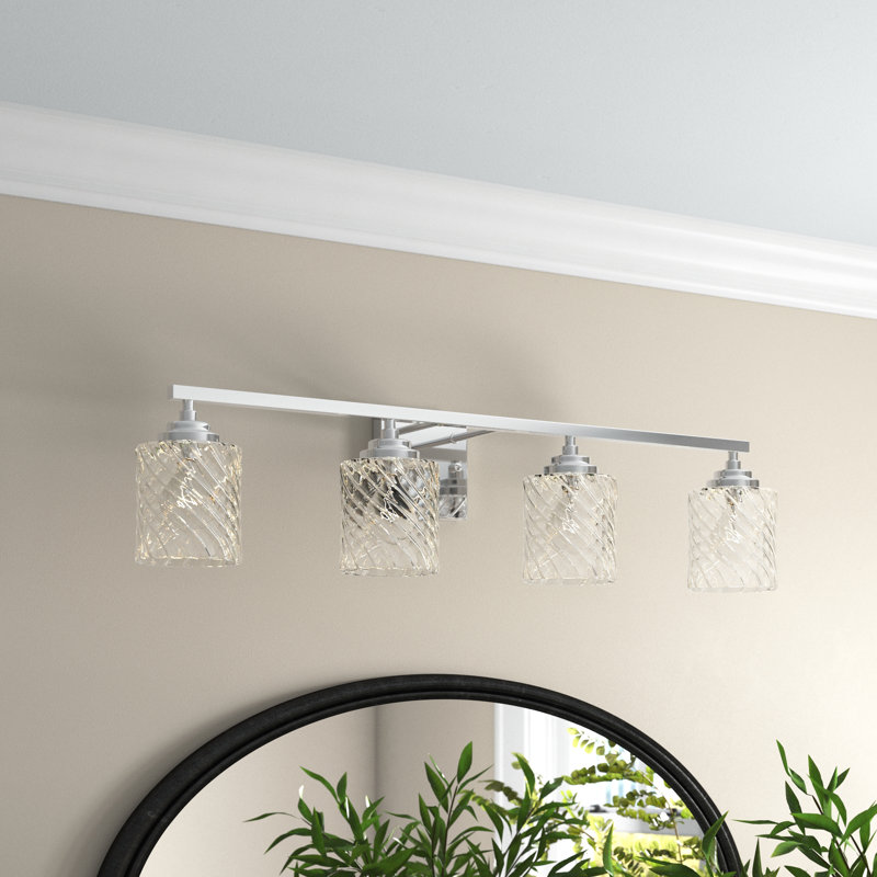 Éclairage de salle de bain à intensité variable 4 lumières Korhonen, Chrome
