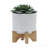 5" Chevron Planter W/ Stand, White
