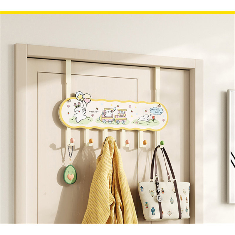 Iron Seamless Over-The-Door Hook Rack, H 11 po x l 15,74 po x P 1,77 po